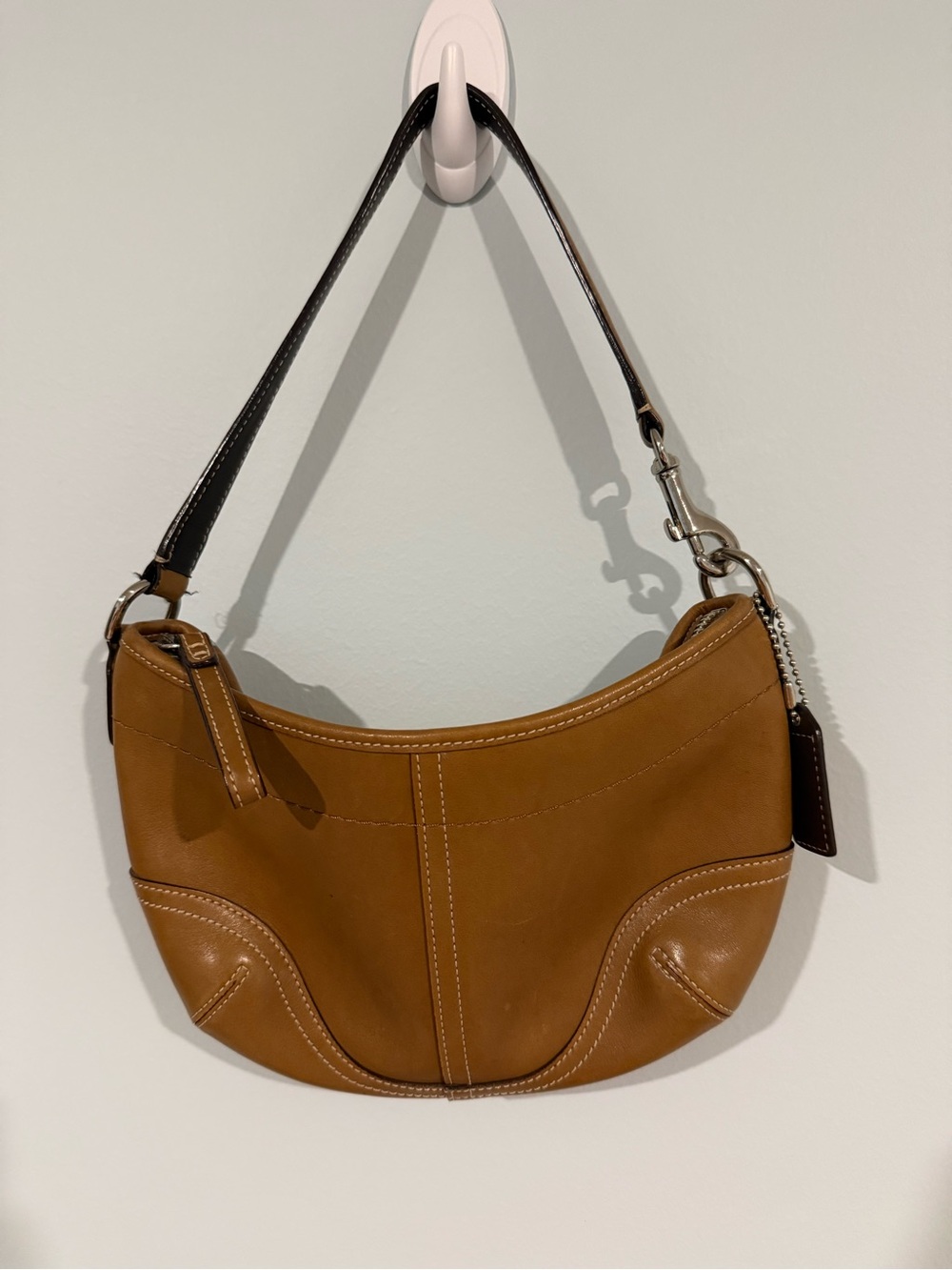 Coach Leather Shoulder Hobo Bag in Tan